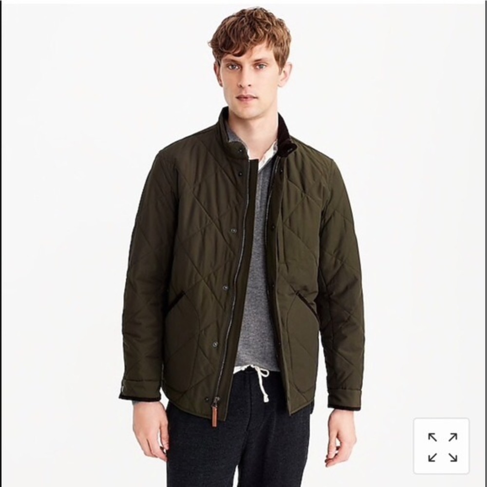 J Crew Sussex Quilted Jacket Primaloft Olive Small